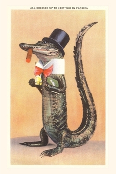 Paperback Vintage Journal Alligator in Top Hat Book