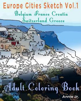 Paperback Europe Cities Sketch: Adult Coloring Book