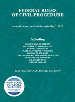 Paperback Federal Rules of Civil Procedure, Educational Edition, 2022-2023 (Selected Statutes) Book