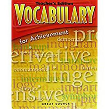 Paperback Great Source Vocabulary for Achievement: Teacher Edition Grade 6 Intro Course 2006 Book