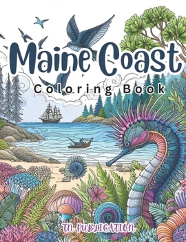 Paperback Maine Coast Coloring Book [Large Print] Book