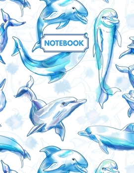 Paperback Notebook: Watercolor Doplphines Daily Journal, Ruled White Paper, Blank Lined Note Book To Write In Book