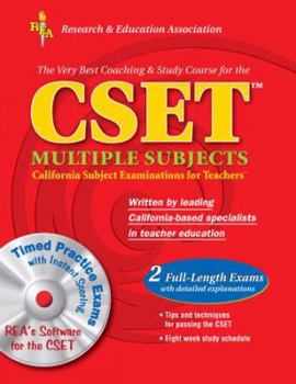 Paperback Cset Multiple Subjects W/CD-ROM (Rea) - The Best Test Preparation: 1st Edition [With CDROM] Book