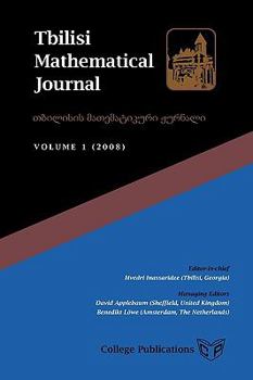 Paperback Tbilisi Mathematical Journal. Volume 1 (2008) Book