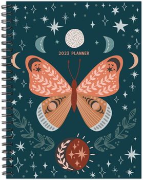 Spiral-bound Celestial Mystical Butterfly 2023 6.5 X 8.5 Weekly Planner Book