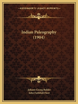 Paperback Indian Paleography (1904) Book