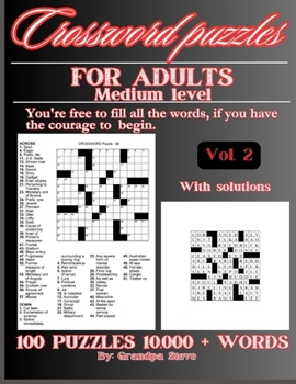 Paperback large print medium crossword puzles: Mindful moments engaging crossword puzles, tailored for adults and seniors to Enjoy. Fun and easy to read brain b Book