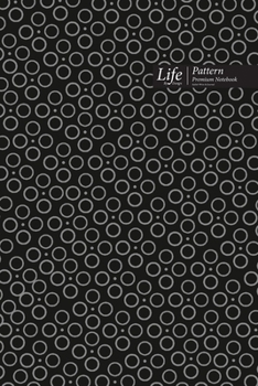 Paperback Ringed Dots Pattern Composition Notebook, Dotted Lines, Wide Ruled Medium Size 6 x 9 Inch (A5), 144 Sheets Black Cover Book