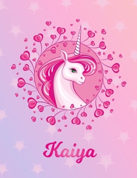 Kaiya: Unicorn Large Blank Primary Sketchbook Paper | Pink Purple Magical Horse Personalized Letter K Initial Custom First Name Cover | Drawing Sketch ... | Art Sketch Book| Create & Learn to Draw