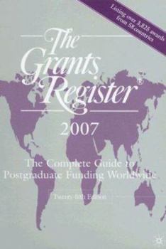 Hardcover The Grants Register 2007 Book