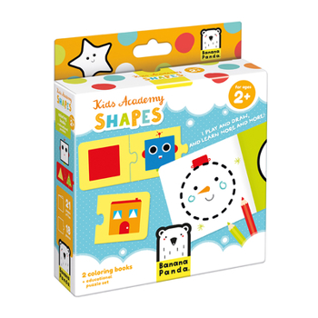 Banana Panda - Kids Academy Shapes - Includes 2 Coloring Books and 6 Educational Puzzles for Kids Ages 2 Years +