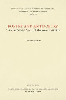 Paperback Poetry and Antipoetry: A Study of Selected Aspects of Max Jacob's Poetic Style Book