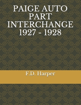 Paperback Paige Auto Part Interchange 1927 - 1928 Book