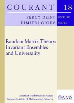 Paperback Random Matrix Theory: Invariant Ensembles and Universality Book