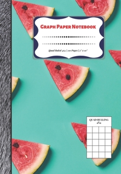 Paperback Graph Paper Notebook: Quad Ruled 4x4 - 110 Pages - 7" x 10" Squared Graphing Paper * Blank Notebook * Grid Paper * Softback ...(Composition Book