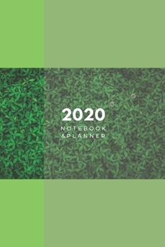 Paperback 2020 Lined Notebook & Planner, Soft Cover 6x9 College Ruled, Green Book