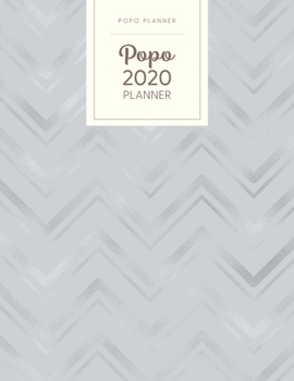 Popo 2020 Planner: Dated With To Do Notes - Monthly & Weekly - Light Gray Chevrons (January to December 2020 Calendar Year - Modern)