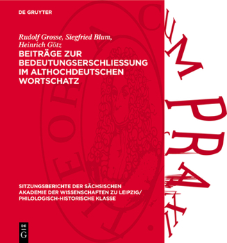 Hardcover Beiträge Zur Bedeutungserschliessung Im Althochdeutschen Wortschatz [German] Book