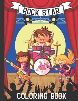 Paperback Rock Star Coloring Book: 17 Rock Star Images to Color for Kids ages 4-8 Book