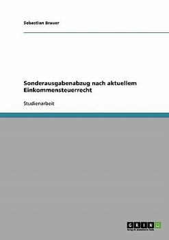 Paperback Sonderausgabenabzug nach aktuellem Einkommensteuerrecht [German] Book