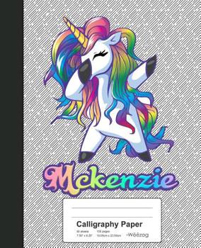 Paperback Calligraphy Paper: MCKENZIE Unicorn Rainbow Notebook Book