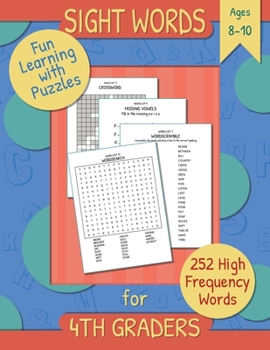 Paperback Sight Words for 4th Graders: Fun and Easy Way to Learn High Frequency Words using Puzzles. Book