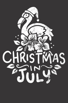 Notebook: Flamingo Christmas In July Vacation  Dot Grid 6x9 120 Pages
