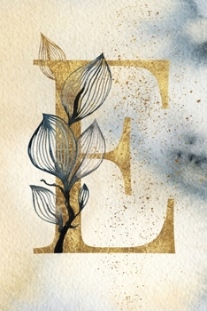 Monogram Notebook E: 6 x 9 Gold Initial Diary for Women (Personalized Letter Design)