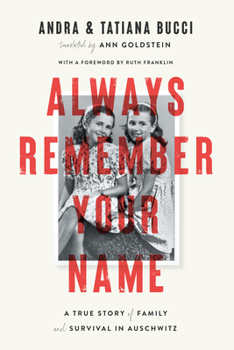 Hardcover Always Remember Your Name: A True Story of Family and Survival in Auschwitz Book