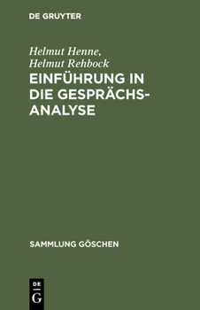 Hardcover Einführung in die Gesprächsanalyse [German] Book