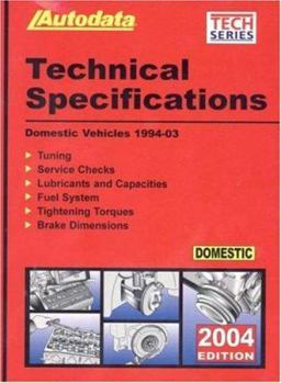 Paperback 2004 Domestic Technical Specification Manual (1994-03) Book