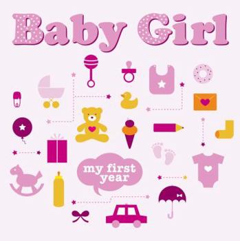 Hardcover Baby Girl: My First Year Book