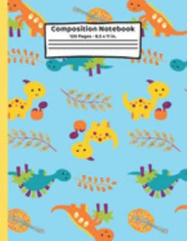 Paperback Dinosaur Composition Notebook: Dinosaur Gifts, Paperback Blank Wide Ruled Lined Paper 8.5" x 11" Journals for School Book