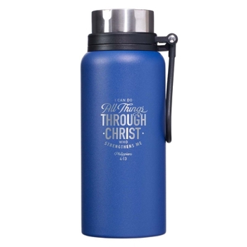 Misc. Stainless Steel Water Bottle All Things Through Christ Philippians 4:13 Book