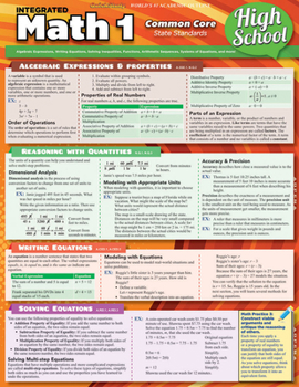 Cards Math 1 - Common Core 9th Grade: Integrated Book