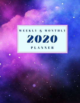 2020 Weekly & Monthly Planner: Simple and Minimalistic Night Star Sky Map Calendar with Inspirational and Motivational Quotes For Women