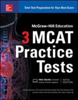 Paperback McGraw-Hill Education 3 MCAT Practice Tests, Third Edition Book