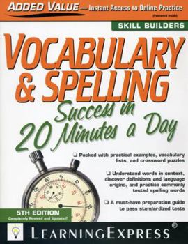 Paperback Vocabulary & Spelling Success in 20 Minutes a Day Book