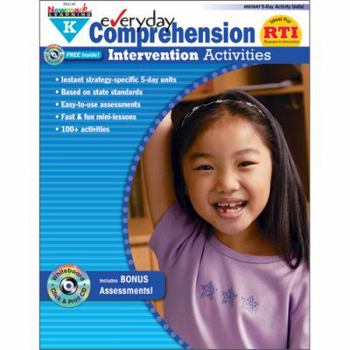 Paperback Everyday Comprehension Intervention Activities Grade K New! [With CDROM] Book