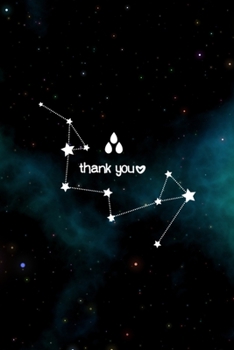 Thank you: All Purpose 6x9 Blank Lined Notebook Journal Way Better Than A Card Trendy Unique Gift Blue Aurora Constellation