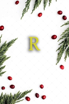 R: Cute Initial Monogram Letter R  College Ruled Notebook. Nifty Girly Personalized Name Medium Lined Journal & Diary for Writing & Notes for Girls and Women - Gold Metallic Floral For Christmas