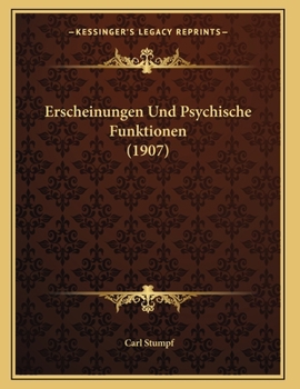 Paperback Erscheinungen Und Psychische Funktionen (1907) [German] Book