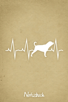 Notizbuch: Beiges Punktraster Rottweiler Herzschlag Hunde Notizheft ca DIN A5 weiß punktiert 110 Seiten (German Edition)