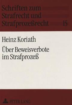 Paperback Ueber Beweisverbote Im Strafprozeß [German] Book