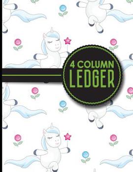 Paperback 4 Column Ledger: Account Book Ledger, Accounting Notebook Ledger, Ledger For Accounting, Cute Unicorns Cover, 8.5 x 11, 100 pages Book