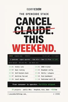Paperback The opencode Stack - Cancel Claude This Weekend: Ship 10 Real Projects. $10/mo. DeepSeek, Kimi, Qwen. Book