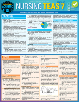 Pamphlet Nursing Teas 7: A Quickstudy Laminated Reference Guide Book