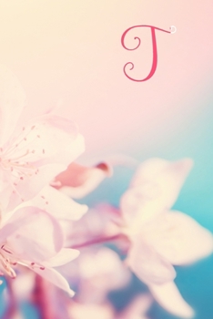 T: Monogram Initial Notebook and diary with pink floral design