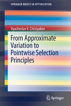 Paperback From Approximate Variation to Pointwise Selection Principles Book