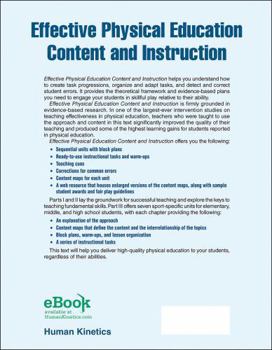Paperback Effective Physical Education Content and Instruction: An Evidence-Based and Teacher-Tested Approach Book
